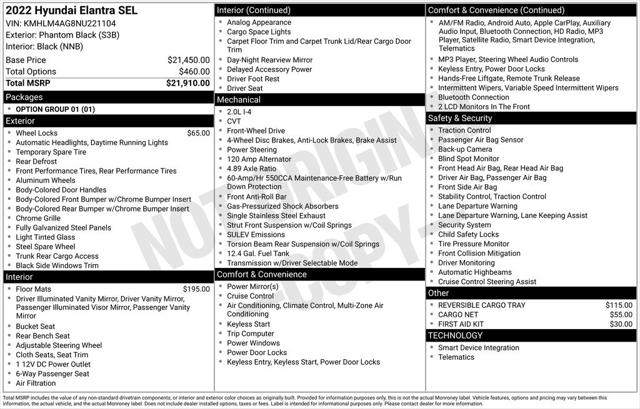 2022 Hyundai Elantra SEL 2022 Hyundai Elantra SEL