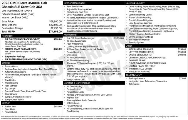 2026 GMC Sierra 3500HD SLE