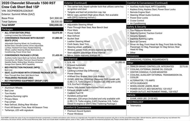 2020 Chevrolet Silverado 1500 2WD Crew Cab Short Bed RST