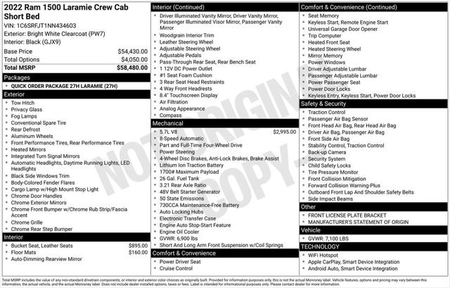 2022 RAM 1500 Laramie Crew Cab 4x4 57 Box
