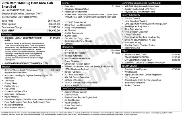 2026 Ram 1500 Big Horn Crew Cab 4x4 57 Box