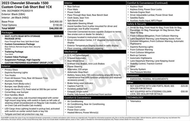 2023 Chevrolet Silverado 1500 2WD Crew Cab Short Bed Custom
