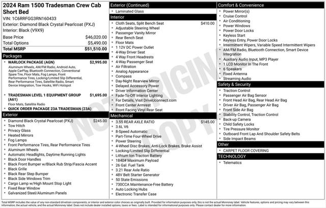 2024 RAM 1500 Tradesman Crew Cab 4x4 57 Box