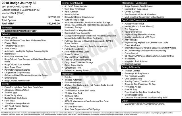2018 Dodge Journey SE 2018 Dodge Journey SE
