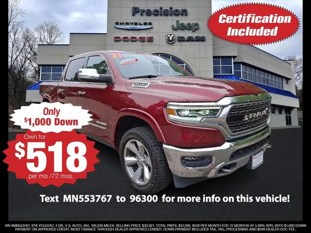 2021 Ram 1500 Limited Crew Cab 4x4 5'7" Box for sale in Butler, NJ