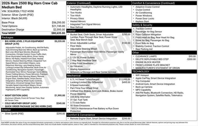 2026 RAM Ram 2500 RAM 2500 BIG HORN CREW CAB 4X4 64 BOX 2026 RAM Ram 2500 RAM 2500 BIG HORN CREW CAB 4X4 64 BOX