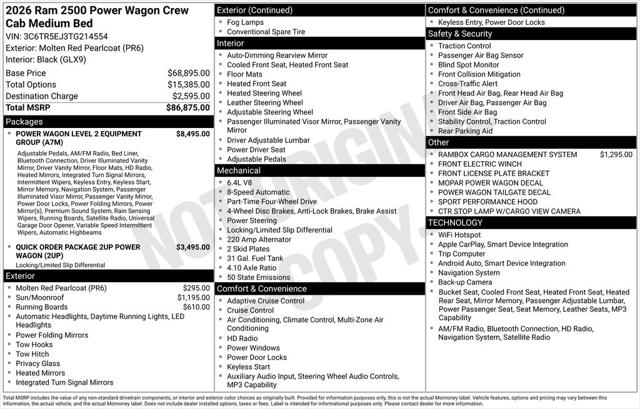 2026 RAM Ram 2500 RAM 2500 POWER WAGON CREW CAB 4X4 64 BOX