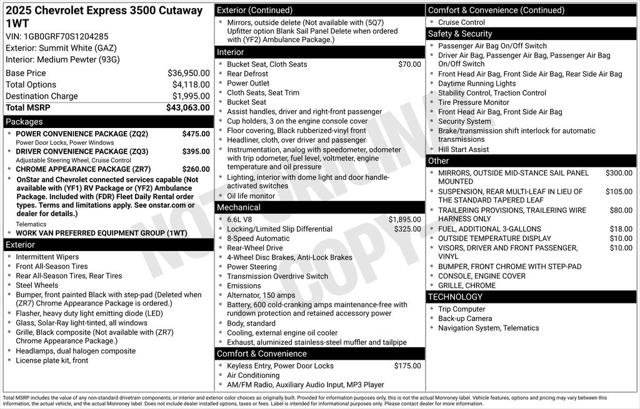 2025 Chevrolet Express Cutaway Work Van