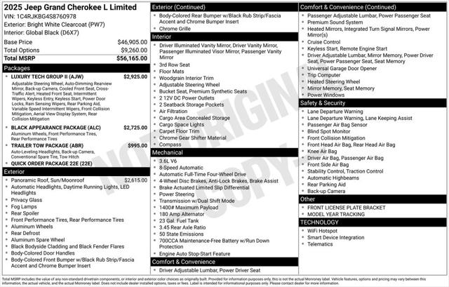 2025 Jeep Grand Cherokee GRAND CHEROKEE L LIMITED 4X4