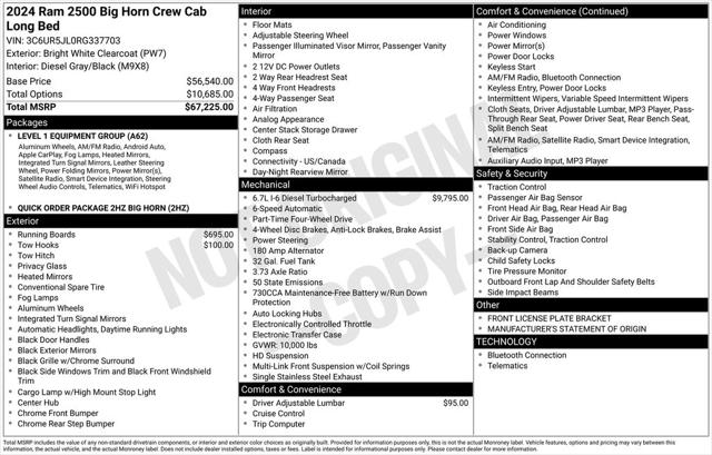 2024 RAM 2500 Big Horn Crew Cab 4x4 8 Box