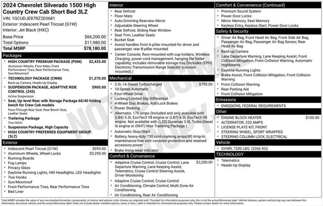 2024 Chevrolet Silverado 1500 4WD Crew Cab Short Bed High Country 2024 Chevrolet Silverado 1500 4WD Crew Cab Short Bed High Country