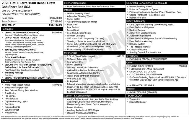 2020 GMC Sierra 1500 4WD Crew Cab Short Box Denali