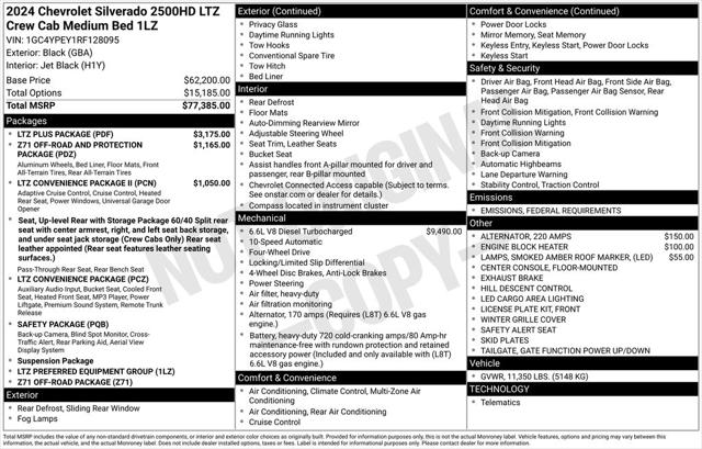 2024 Chevrolet Silverado 2500HD 4WD Crew Cab Standard Bed LTZ