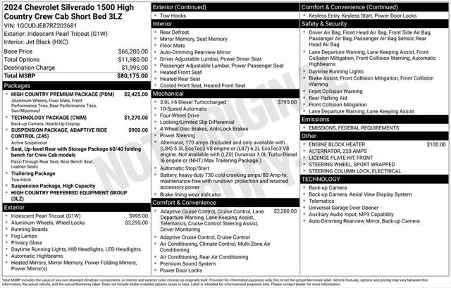 2024 Chevrolet Silverado 1500 4WD Crew Cab Short Bed High Country 2024 Chevrolet Silverado 1500 4WD Crew Cab Short Bed High Country