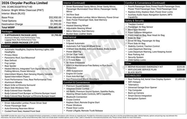2026 Chrysler Pacifica Limited AWD