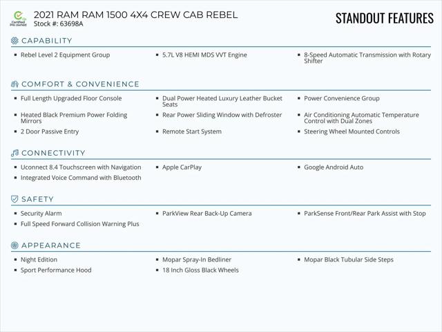 2021 Ram 1500 Rebel Crew Cab 4x4 5'7" Box