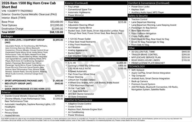 2026 Ram 1500 Big Horn Crew Cab 4x4 57 Box