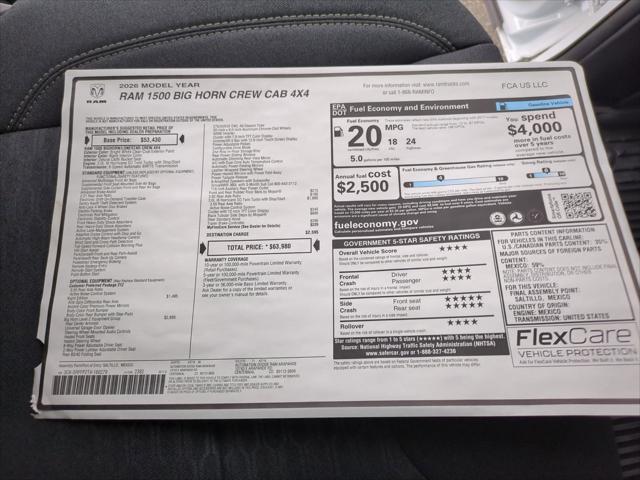 2026 Ram 1500 Big Horn Crew Cab 4x4 57 Box