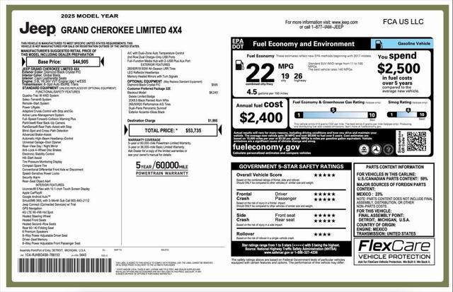 2025 Jeep Grand Cherokee GRAND CHEROKEE LIMITED 4X4