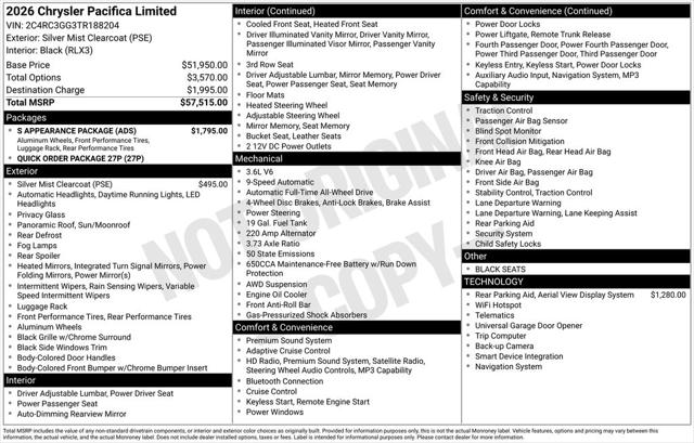 2026 Chrysler Pacifica PACIFICA LIMITED AWD