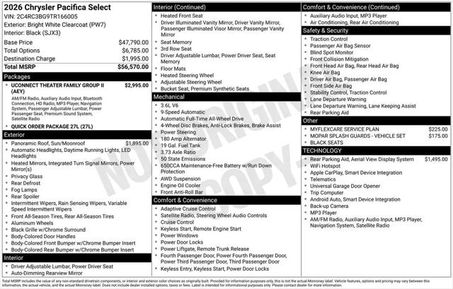 2026 Chrysler Pacifica Select AWD