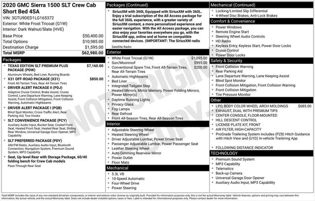 Used 2020 GMC Sierra 1500 4WD Crew Cab Short Box SLT For Sale in Muscle Shoals, AL