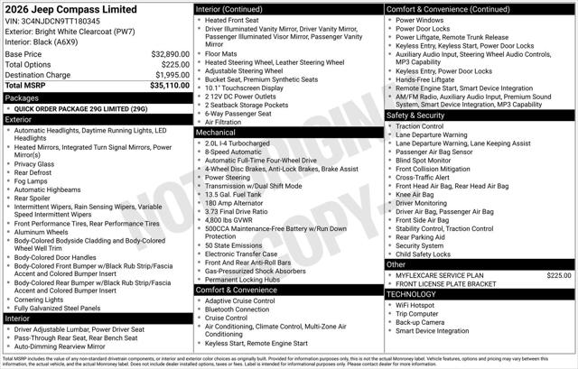 2026 Jeep Compass COMPASS LIMITED 4X4