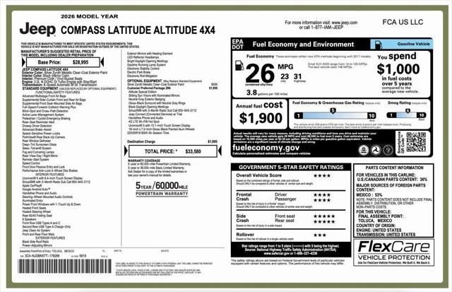 2026 Jeep Compass COMPASS LATITUDE ALTITUDE 4X4
