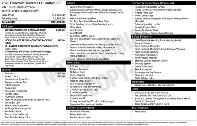 2020 Chevrolet Traverse AWD LT Leather 2020 Chevrolet Traverse AWD LT Leather