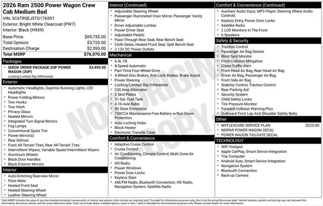 2026 Ram 2500 Power Wagon Crew Cab 4x4 6'4" Box