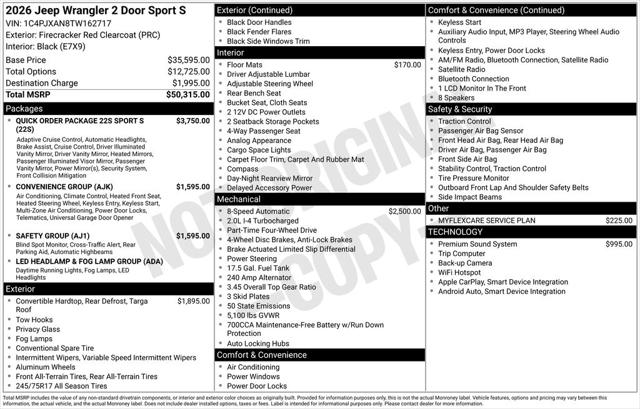 2026 Jeep Wrangler WRANGLER 2-DOOR SPORT S