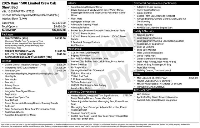 2026 RAM Ram 1500 RAM 1500 LIMITED CREW CAB 4X4 57 BOX
