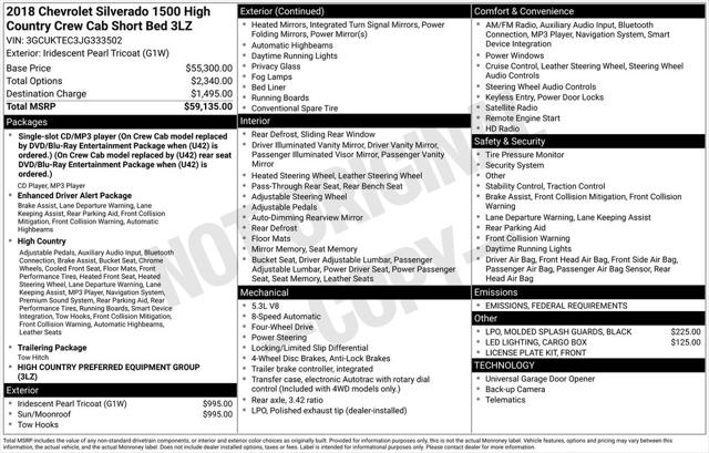 2018 Chevrolet Silverado 1500 High Country 2018 Chevrolet Silverado 1500 High Country