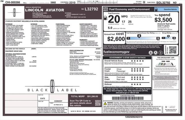 2025 Lincoln Aviator Black Label