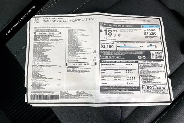 2026 Ram 1500 Big Horn Crew Cab 4x4 5'7" Box