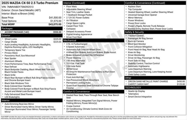2025 Mazda CX-50 2.5 Turbo Premium Package