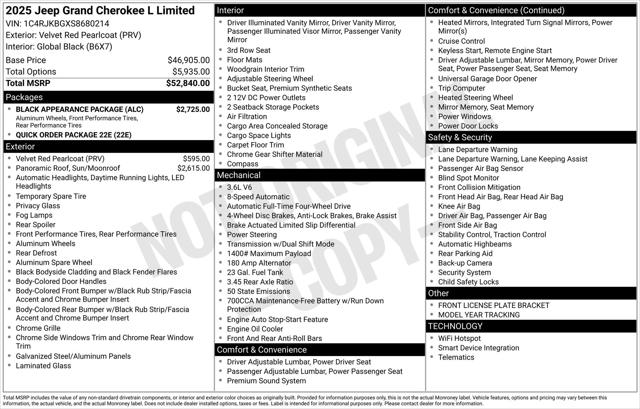 2025 Jeep Grand Cherokee GRAND CHEROKEE L LIMITED 4X4