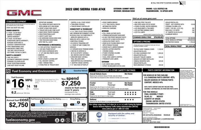 2022 GMC Sierra 1500 4WD Crew Cab Short Box AT4X 2022 GMC Sierra 1500 4WD Crew Cab Short Box AT4X