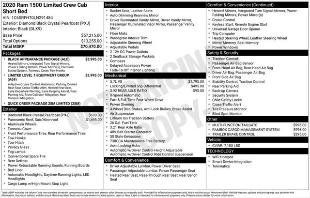 2020 RAM 1500 Limited Crew Cab 4x4 57 Box