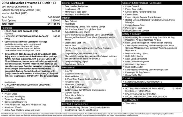 2023 Chevrolet Traverse AWD LT Cloth