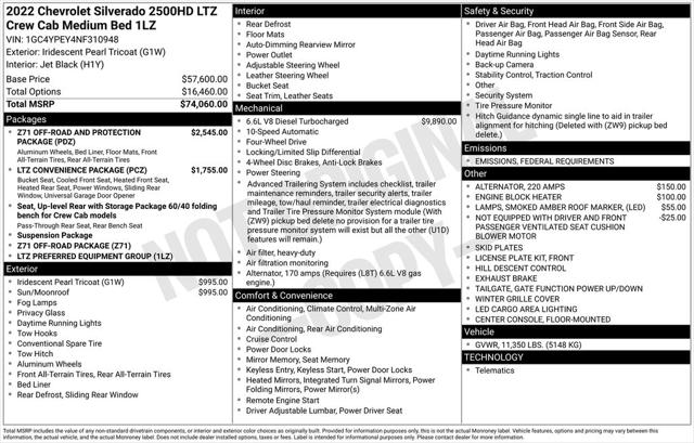 2022 Chevrolet Silverado 2500HD 4WD Crew Cab Standard Bed LTZ 2022 Chevrolet Silverado 2500HD 4WD Crew Cab Standard Bed LTZ