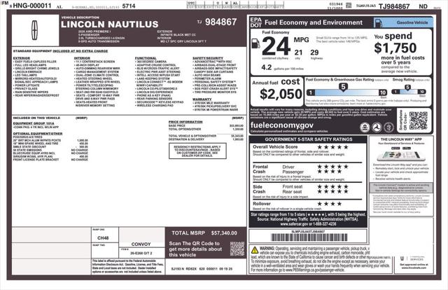 New 2026 Lincoln Nautilus Premiere For Sale in Muscle Shoals, AL
