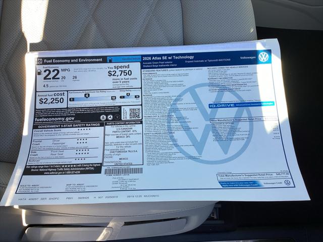 2026 Volkswagen Atlas 2.0T SE w/Technology