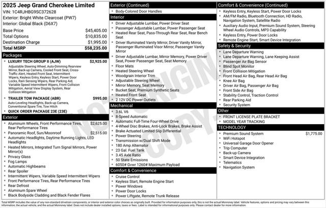 2025 Jeep Grand Cherokee GRAND CHEROKEE LIMITED 4X4 2025 Jeep Grand Cherokee GRAND CHEROKEE LIMITED 4X4