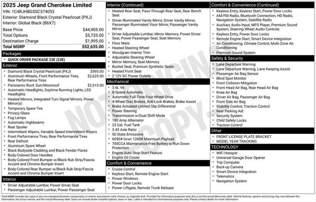 2025 Jeep Grand Cherokee GRAND CHEROKEE LIMITED 4X4 2025 Jeep Grand Cherokee GRAND CHEROKEE LIMITED 4X4