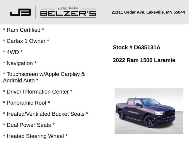 2022 RAM 1500 Laramie Crew Cab 4x4 57 Box