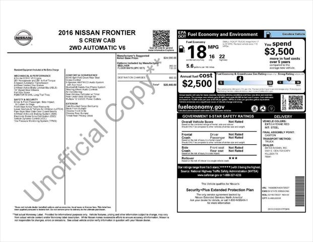 2016 Nissan Frontier S