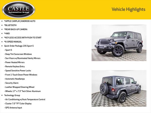 2021 Jeep Wrangler Unlimited Sport S 4x4 2021 Jeep Wrangler Unlimited Sport S 4x4