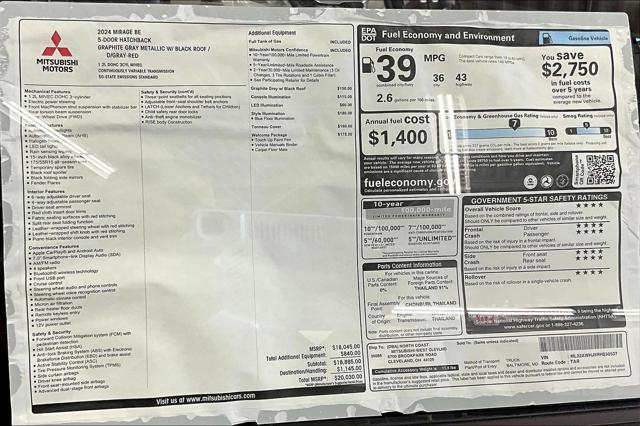 2024 Mitsubishi Mirage Black Edition