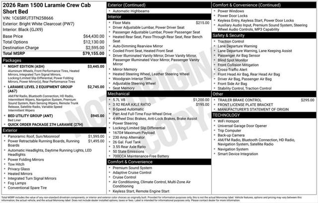 2026 RAM Ram 1500 RAM 1500 LARAMIE CREW CAB 4X4 57 BOX
